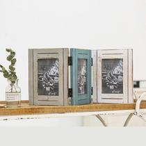 Porta-retratos RiteSune Rustic 3 dobrável 5x7 com dobradiça tripla