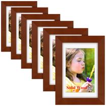 Porta-retratos RR ROUND RICH DESIGN 10x15cm, madeira natural, pacote com 6