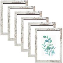 Porta-retratos SESEAT, branco envelhecido, 8x10, conjunto de 6 Porta-retratos SESEAT, branco envelhecido, 8x10, conjunto de 6
