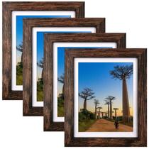 Porta-retratos SESEAT Rustic Brown 8x10 com tapete, 4 pacotes Porta-retratos SESEAT Rustic Brown 8x10 com tapete, 4 pacotes