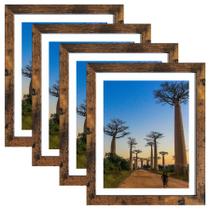 Porta-retratos SESEAT Rustic Distressed Brown, 8 x 10 polegadas, pacote 4 Porta-retratos SESEAT Rustic Distressed Brown, 8 x 10 polegadas, pacote 4
