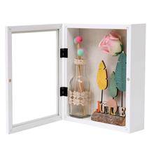 Porta-retratos Shadow Box Muzilife 20x25cm Madeira e vidro branco Porta-retratos Shadow Box Muzilife 20x25cm Madeira e vidro branco