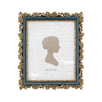 Porta-retratos Sunlit Vintage 20x25cm Luxury Antique Ouro/Azul