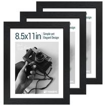 Porta-retratos TENIBYC Black Woodgrain 8,5x11, conjunto de 3 Porta-retratos TENIBYC Black Woodgrain 8,5x11, conjunto de 3