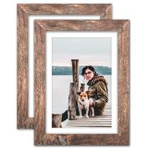 Porta-retratos TOFOREVO Rustic Wood Grain 13x18cm Conjunto de 2 Porta-retratos TOFOREVO Rustic Wood Grain 13x18cm Conjunto de 2