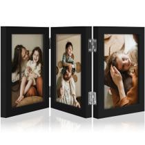 Porta-Retratos Triplo decorUhome 4x6 Preto Vertical Porta-Retratos Triplo decorUhome 4x6 Preto Vertical