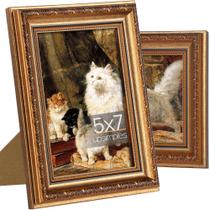Porta-retratos upsimple vintage 5x7 com vidro real, pacote com 2 Porta-retratos upsimple vintage 5x7 com vidro real, pacote com 2