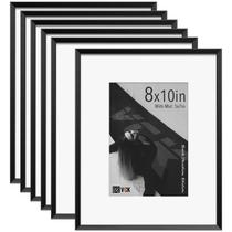 Porta-retratos VCK de alumínio 8x10cm pretos com tapete para 5x7cm, conjunto 6 Porta-retratos VCK de alumínio 8x10cm pretos com tapete para 5x7cm, conjunto 6
