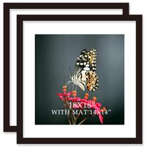 Porta-retratos VITOIVE 20x20 cm Preto com tapete 16x16 cm Madeira (pacote com 2)