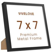 Porta-retratos Vivelove 7x7 em metal preto em alumínio com vidro