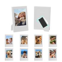 Porta-retratos WOGOZAN Mini magnético de 2 x 3 polegadas, pacote com 10 unidades, cinza