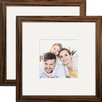 Porta-retratos WUTL Ebony Wood 20x20cm, pacote com 2 unidades, parede/mesa Porta-retratos WUTL Ebony Wood 20x20cm, pacote com 2 unidades, parede/mesa