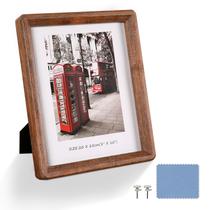 Porta-retratos YAAPSDR 8x10 de madeira rústica com vidro temperado Porta-retratos YAAPSDR 8x10 de madeira rústica com vidro temperado