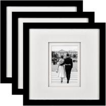 Porta-retratos Yaetm 12x12cm quadrado com tapete para foto de 5x7cm em preto