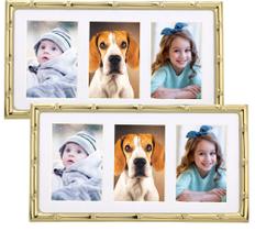 Porta-retratos YipinYin Gold Multi Metal 2x3", pacote com 2