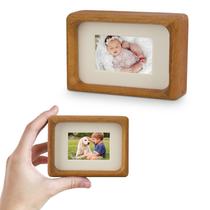 Porta-retratos Youncewooder 2x3 com tapete de madeira maciça de teca 1x2 Porta-retratos Youncewooder 2x3 com tapete de madeira maciça de teca 1x2