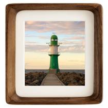 Porta-retratos Zibrelte Natural Wood 6x6 para fotos 4x4 ou 6x6