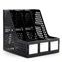 Porta Revista Organizador Triplo Preto Selad - MAXCRIL