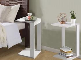 Porta Revistas 2 Mesas Canto Lateral Mesas Apoio Branco 65cm