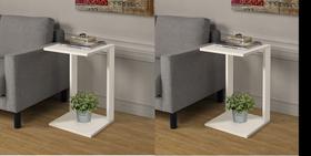 Porta Revistas 2 Mesinhas Namur Apoio Lateral Off White 65cm