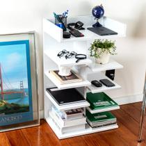 Porta Revistas Mesinha Multiuso Apoio e Decora Casa Branca - Móveis C.