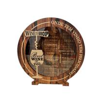 Porta Rolhas De Vinho e Espumante Quadro De Parede ou Mesa Redondo Decorativo MDF Porta Rolhas De Vinho e Espumante Quadro De Parede ou Mesa Redondo Decorativo MDF