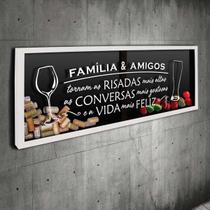 Porta Rolhas e Tampinhas Panorâmico - Família e Amigos - Quadro Novo Porta Rolhas e Tampinhas Panorâmico - Família e Amigos - Quadro Novo