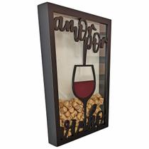 Porta Rolhas Quadro Amor Por Vinho - 150 Rolhas - 28 X 41