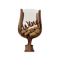 Porta Rolhas Taça De Vinho Espumante de Mesa ou Chão Decorativo Madeira MDF Grife de Boteco Cor:MarromNome do Desenho:T Porta Rolhas Taça De Vinho Espumante de Mesa ou Chão Decorativo Madeira MDF Grife de Boteco Cor:MarromNome do Desenho:T