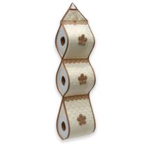 Porta Rolo de Papel Higiênico Matelado e Aviamentos - Capacidade 3 Rolos