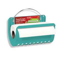 Porta Rolo De Papel Toalha Cromo Colors Azul Turquesa N314-6