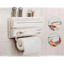 Porta Rolos 3 Suportes Papel Toalha Pvc E Alumínio