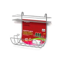 Porta Rolos Aço Cromado Papel Toalha E Condimentos N124 Niquelart