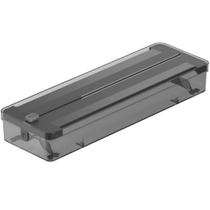 Porta Rolos Cortador Duplo Plástico PCV Alumínio Clear Preto