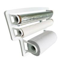 Porta Rolos Papel Toalha Aluminio Suporte Cozinha Triplo De Parede - Branco Porta Rolos Papel Toalha Aluminio Suporte Cozinha Triplo De Parede - Branco