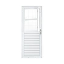 Porta Roma Laminada C/grade 85x215 Vitralfer - Direita - Branca Porta Roma Laminada C/grade 85x215 Vitralfer - Direita - Branca