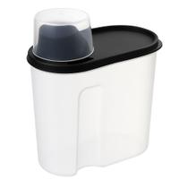 Porta Sabão De Pó Com Copo Medidor Acessório Lavanderia Dispenser Amaciante 1,7KG Recipiente