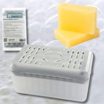 Porta-Sabão Em Barra Pedra 2 em 1 Inox Esfregão Esponja Mola Esfregar Roupa Drenagem Espuma Lavanderia Saboneteira