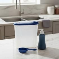 Porta Sabão Em Pó Dispenser 1 Dosador Sanremo 1kg Sanremo Azul-aço