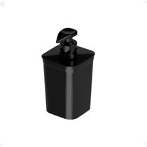 Porta Sabão Prático Liquido Plástico Liso Preto 8x8x16 cm