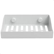 Porta Sabonete Adesivo De Parede Banheiro Branco DF Porta Sabonete Adesivo De Parede Banheiro Branco DF
