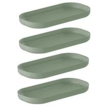 Porta Sabonete Barra De Bancada Bandeja Banheiro Verde Salvia kit c/4 Unidades