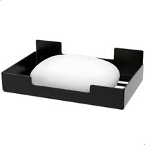 Porta Sabonete De Banheiro Preto Com Adesivo 3M SF.ELG