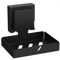Porta Sabonete De Parede Saboneteira Com Ventosa Preto F.Max