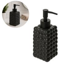 Porta Sabonete Liquido Bubble 300ml Preto de Cerâmica