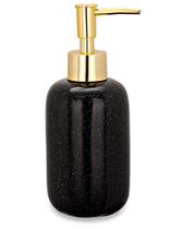Porta Sabonete Liquido Cerâmica Preto/Dourado 17CM 9071 Porta Sabonete Liquido Cerâmica Preto/Dourado 17CM 9071