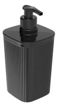 Porta Sabonete Liquido Classic Preto C Frisos 420ml Plasútil