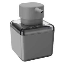 Porta Sabonete Líquido Cube 330ml Cinza Frio e Fumê 20878/0116 Coza Porta Sabonete Líquido Cube 330ml Cinza Frio e Fumê 20878/0116 Coza