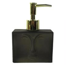 Porta sabonete liquido de vidro preto e dourado Porta sabonete liquido de vidro preto e dourado