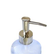 Porta sabonete líquido de vidro transparente com estampa dourada 400ml